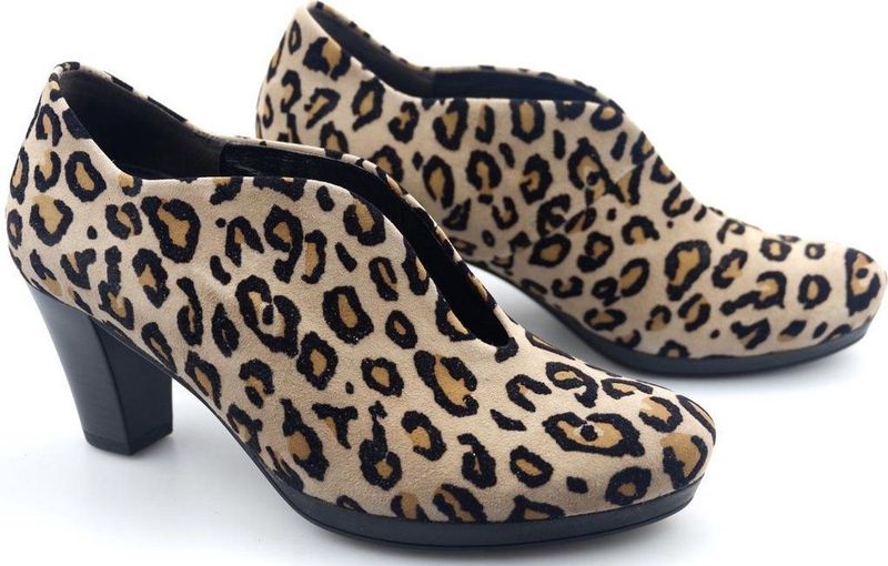 Gabor - Pumps - Beige - Suède - Open Voorkant - Luipaardprint