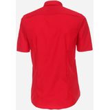 VENTI - Overhemd - Rood - Modern Fit - Korte Mouw - Strijkvriendelijk