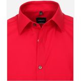 VENTI - Overhemd - Rood - Modern Fit - Korte Mouw - Strijkvriendelijk