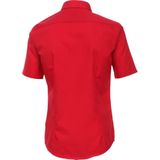 VENTI - Overhemd - Rood - Modern Fit - Korte Mouw - Strijkvriendelijk