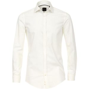 VENTI - Body Fit - Overhemd - Beige - Strijkvriendelijk