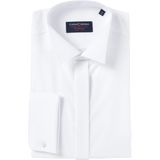 Casa Moda - Gala Shirt - Wit - Lange Mouw - 100% Katoen - Poplin