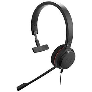 Jabra Evolve 20 Mono Headset – Microsoft Certified Headphones for VoIP Softphone with Passive Noise Cancellation – USB-Cable with Controller – Black