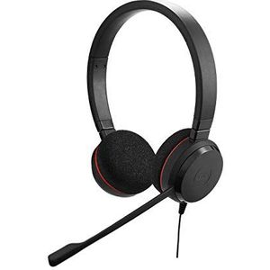 Jabra Evolve 20 Stereo Headset – Microsoft Certified Headphones for VoIP Softphone with Passive Noise Cancellation – USB-Cable with Controller – Black