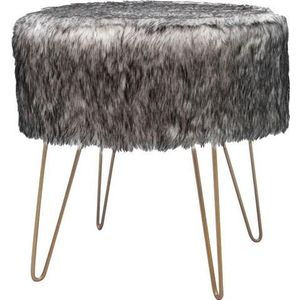 Kayoom Hocker »Mio 1, Fellhocker in modernem Design, runde Form mit Metallbeinen«, (1 St.), beeindruckend, teilweise handgefertigt, attraktive Farbgestaltung