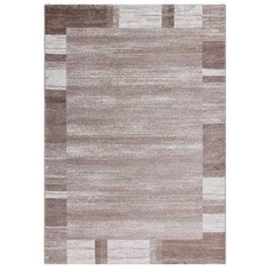 Laagpolig tapijt patchwork zacht beige ivoor crème bruin 120x170cm
