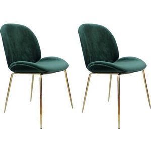 Lalee.Avenue Laleeavenue Charlize 110 stoel set van 2 groen / messing - goud VNI1P