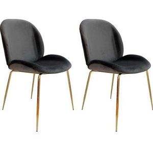 Lalee.Avenue Laleeavenue Charlize 110 stoel set van 2 grijs / messing - goud B56EP