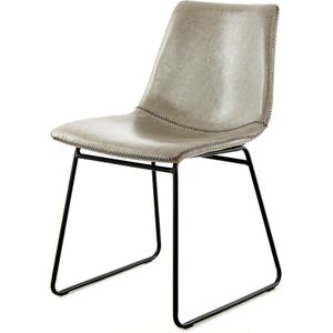 Floraya - Set 2 Eetkamerstoelen Caila - Grijs - 47,5x56x82cm (LxBxH) - Maximaal draagvermogen 150KG