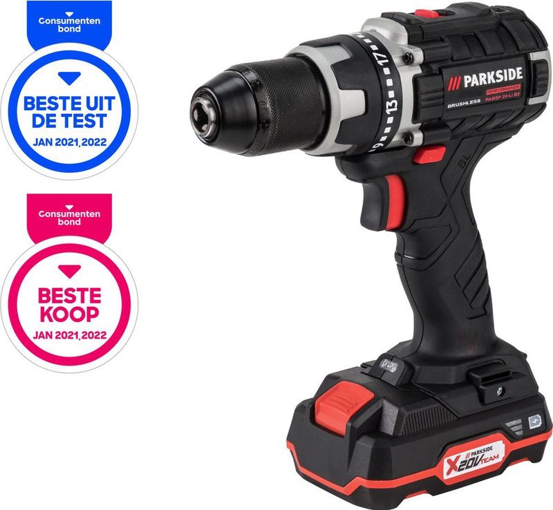 Boormachine - Accu - 2 Ah - 21 Instellingen - Borstelloze Motor