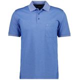 RAGMAN Softknit Polo shirt Korte mouw middenblauw