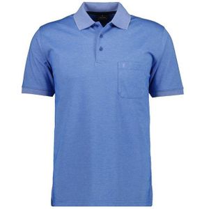 RAGMAN Softknit Polo shirt Korte mouw middenblauw