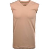 T-shirt - Light Skin - Katoen - V-hals - Mouwloos - Regular Fit