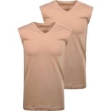 T-shirt - Light Skin - Katoen - V-hals - Mouwloos - Regular Fit