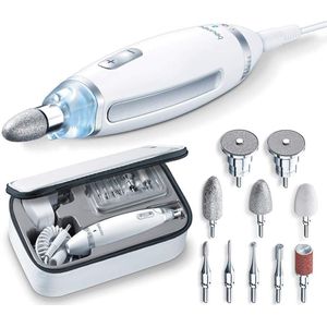 Beurer manicure/pedicure set, elektrische nagelvijl met 10 hoogwaardige nagel-verzorgings-hulpstukken