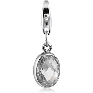 Nenalina Dames Bedel Dames Hanger Ovaal Klassiek met Zirkonia in 925 sterling zilver