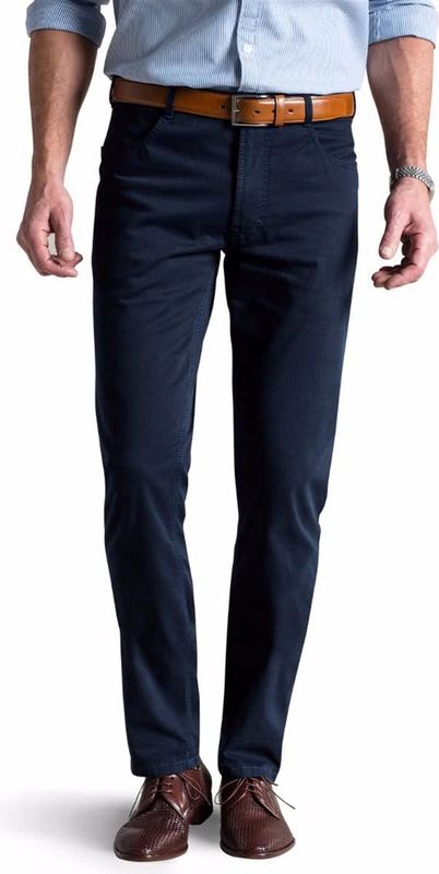 Meyer - Diego - Chino Broek - Marineblauw - 100% Katoen - Normale Fit