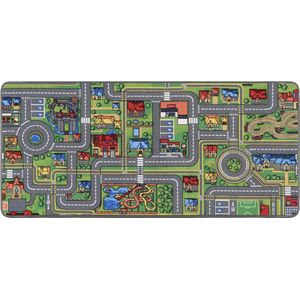 Speeltapijt met straten AUTO-CIRCUIT verschillende motieven en maten, vuilafstotende laag, speeltapijt voor jongens en meisjes, 0,95m x 2,00m