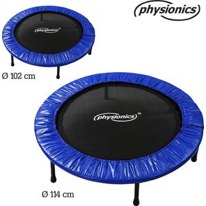 Physionics - Fitness Trampoline met Beschermrand voor Kinderen en Volwassenen - Diameter 102 cm - Voor Binnen en Buiten Gebruik - Maximaal 100 kg - Mini Tuin Trampoline