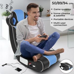 Miadomodo - Opvouwbare Multimediastoel/Geluidsstoel/Gamingstoel/Schommelstoel met Ingebouwde Luidspreker, Surround Sound en Subwoofer - Blauw