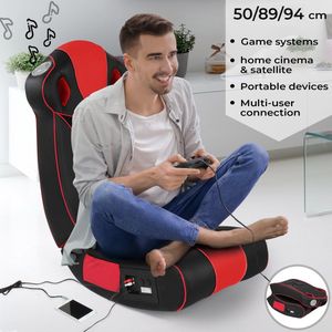 Miadomodo - Opvouwbare Multimediastoel/Geluidsstoel/Gamingstoel/Schommelstoel met Ingebouwde Luidspreker, Surround Sound en Subwoofer - Rood