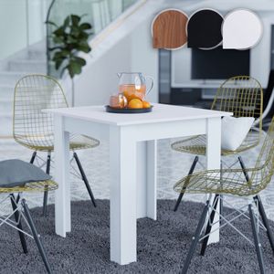 Miadomodo - Vierkante eettafel - 4 personen - MDF Wood - Keuken - Eetkamer Tafel - Wit - 80 x 80 x 76,5 cm