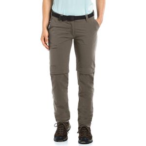 Dames - Wandelbroek - Bruingrijs - 90% Polyamide, 10% Elastaan - Zipp-off