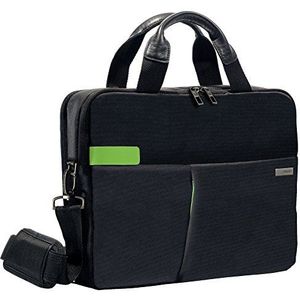 Leitz Notebooktas 13,3 inch, 18 vakken, zwart, polyester waterafstotend en echt leer, Smart Traveller, 60390095