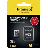 Intenso 32GB Micro SDHC - UHS-I Premium - Class 10 - Met SD Adapter