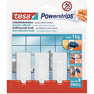 Tesa PowerStrips Haken Small Classic, 3 stuks 3 Stuk wit