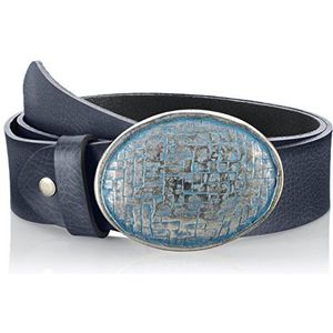 MGM Ovale mesh riem voor dames, Blauw (Navy-cielo 10), 90