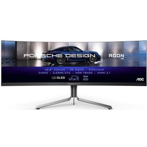 AOC Porsche PD49 - DQHD QD-OLED Ultrawide Gaming Monitor - KVM-Switch - USB-C 90w - 240hz - 49 inch