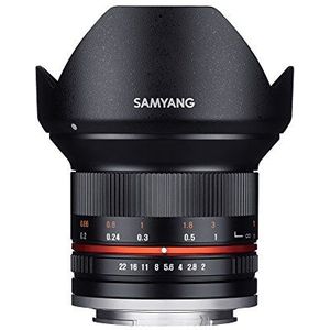 Samyang 12 mm F2.0 NCS CS SLR groothoeklens zwart - lenzen en filter (SLR, 12/10, grootobjectief, 0,2 m, Sony E, 1,2 cm)