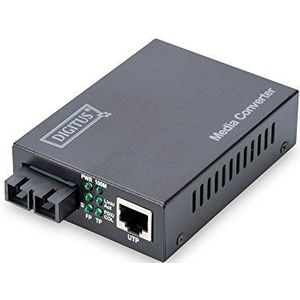 DIGITUS Media converter - singlemode - Fast Ethernet - RJ45 / SC - 1310nm golflengte - tot 20km - zwart