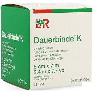 Dauerbinde K - Elastisch Zwachtel - Wit - 7m x 6cm - Comfortabel Materiaal