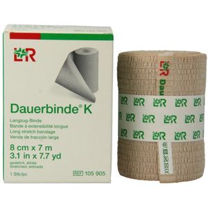 Dauerbinde K elastische zwachtel 7m x 8cm  1 Stuks