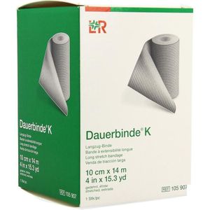 Dauerbinde K - Elastische Zwachtel - 14m x 10cm - Katoen/Polyamide/Elastaan/Viscose