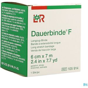 Dauerbinde F - Elastische Zwachtel - 7m x 6cm - Katoen/Polyamide/Elastaan