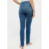 Skinny Broek - Mid Blue Used - Metalen Ritssluiting - Riemlussen - Steekzakken