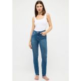 Skinny Broek - Mid Blue Used - Metalen Ritssluiting - Riemlussen - Steekzakken