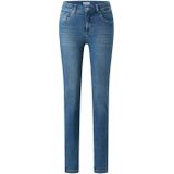 Skinny Broek - Mid Blue Used - Metalen Ritssluiting - Riemlussen - Steekzakken