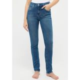 Skinny Broek - Mid Blue Used - Metalen Ritssluiting - Riemlussen - Steekzakken