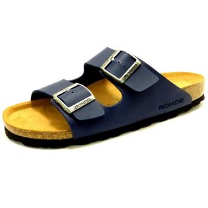 Rohde Grado herenslippers, slippers, zomerschoenen, vrijetijdsschoenen, blauw, 44 EU