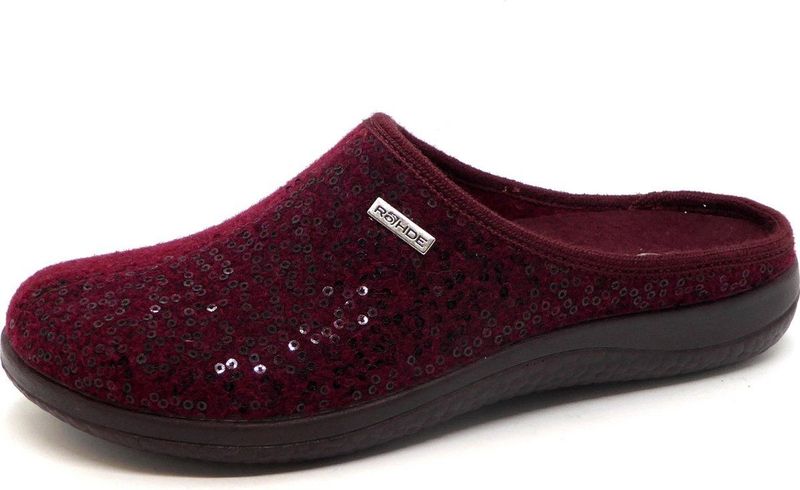 Rohde - 6550 Bari - Pantoffel - Weinrot - Textiel - Rubber