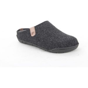 Rohde - Pantoffels - Grijs - Textiel - Vilt Voering - Leren Binnenzool