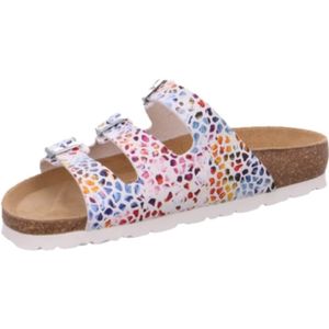 Rohde Alba Pantolette, Sommerschuh, Schlappen, Hausschuh mit buntem Druck, G-Weite = weit