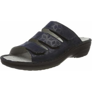 Rohde - Dames Slippers - Blauw - Leer - Verwisselbaar Voetbed