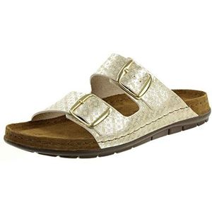 Rohde Rodigo klassieke sandalen voor dames, zomerschoenen, pantoffels, leren voetbed, goud, 41 EU