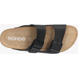 Rohde Slipper Heren 2 Gespen Ergonomisch Voetbed Zwart Maat 45