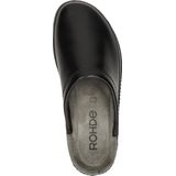 Rohde - Heren Pantoffel - Zwart - Leren Bovenwerk - Rubber Zool